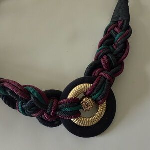 Vintage Braided Necklace with Gold Accent